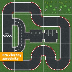 Závodní okruh SpeedX, set z 25 dílků podlahového puzzle Postav Si Město