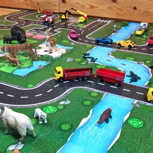 Kreativní sada - Zoopolis, set 49 dílků podlahového puzzle Postav Si Město