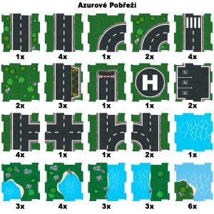 Kreativní sada - Azurové Pobřeží, sada 49 dílků podlahového puzzle Postav Si Město