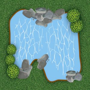 Puzzle na podlahu Zoo výběh jezírko pro vodní živočichy Postav Si Město